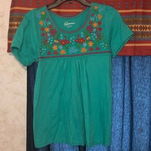 Embroidered floral beautiful Mexican style top